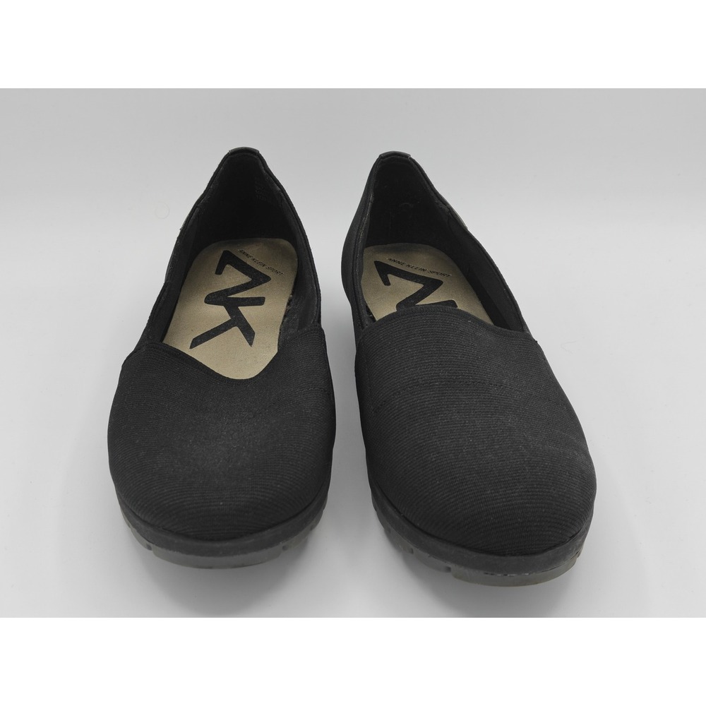 Anne Klein Sport Womens Black Fabric‎ Slip On Loafers AKZAMBRA Size 8.5M